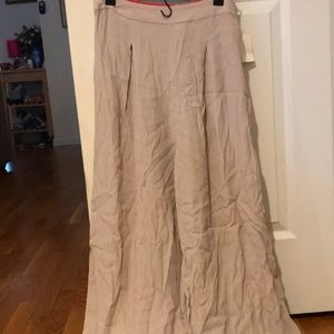 Wide leg beige pants